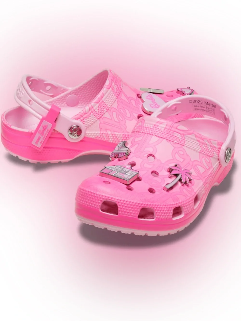🩷 NWT! CROCS Barbie Clog Sandals with Charms Size Womens 8/Youth 6